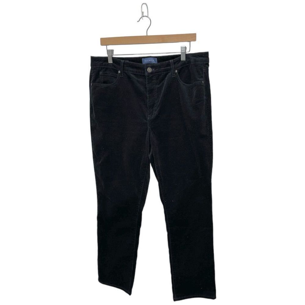 Talbots Women's Petites Black High‎ Waist Corduroy Pants Sz 14P Grunge Retro